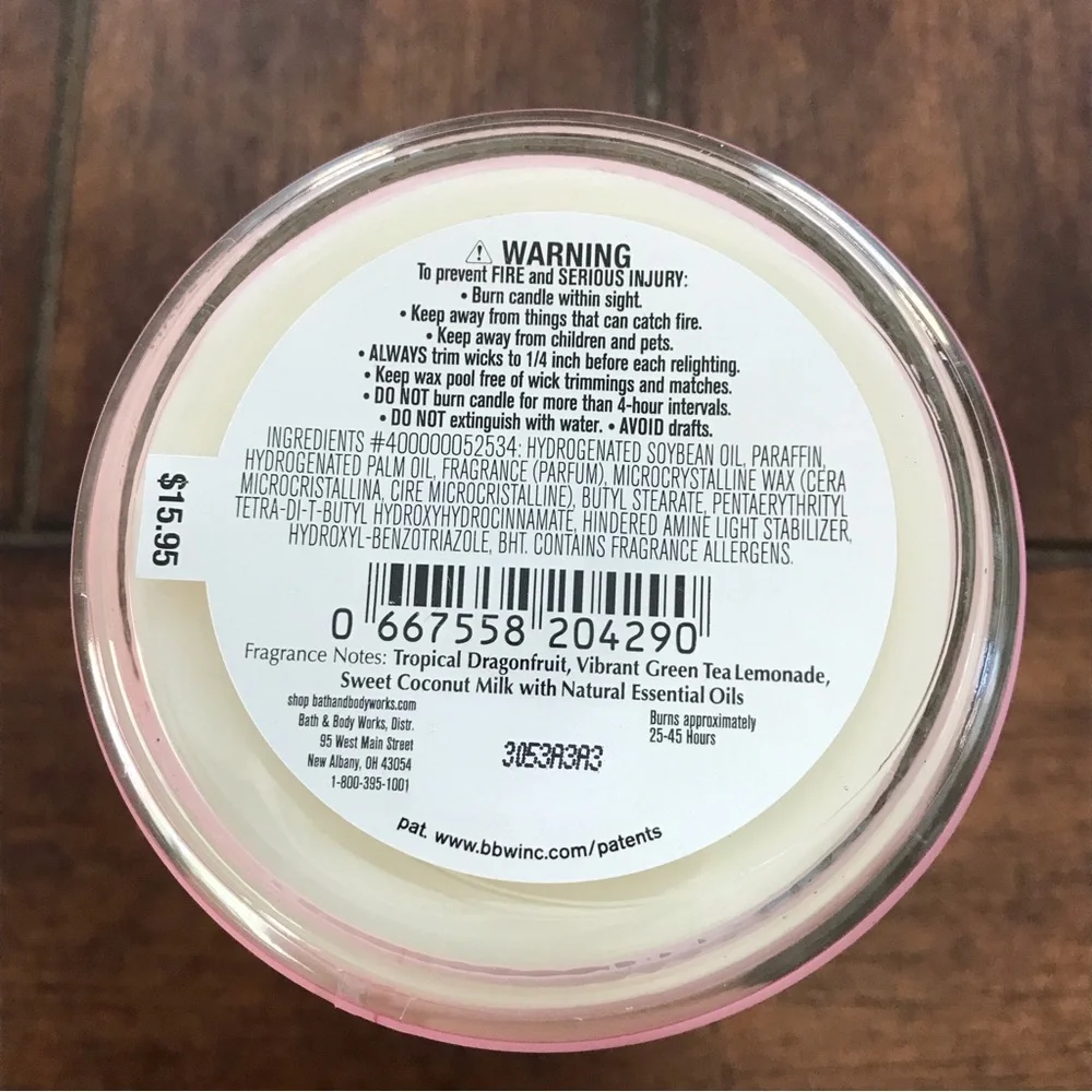 🆕25+ Hrs Iced Dragonfruit Tea Single Wick Candle - Picture 3 of 3